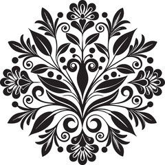 seamless floral pattern design illustration black and white