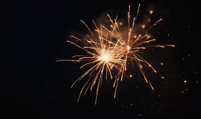 Fototapeta premium Sparkling golden firework captured up close