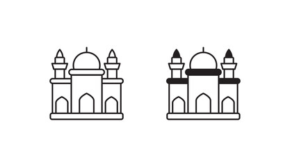 Taj Mehal icon design with white background stock illustration