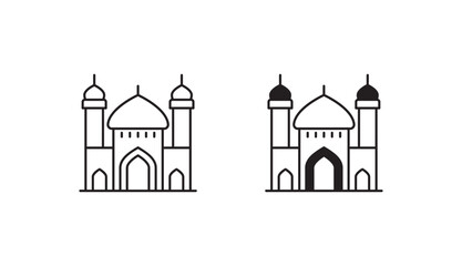 Mosque icon design with white background stock illustration