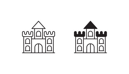 Castle icon design with white background stock illustration