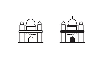 Mosque icon design with white background stock illustration