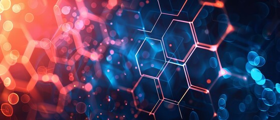 A modern abstract background featuring a pattern of interconnected hexagons