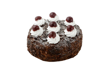 chocolate cake isolated on white