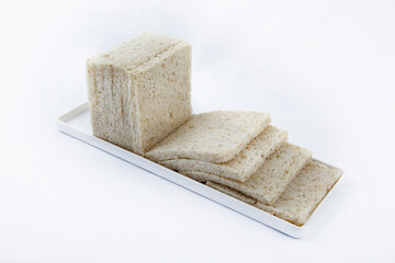 slices of bread on white