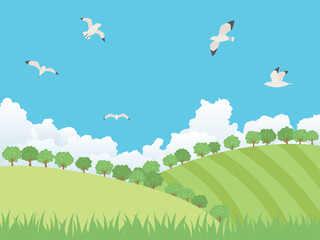 夏の田舎の風景