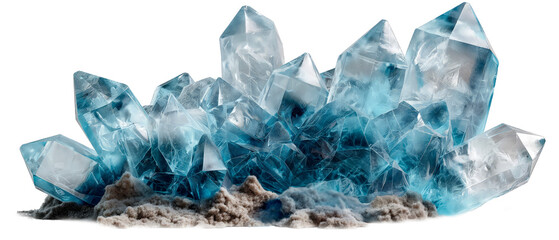 Obraz premium Crystals arranged in a square formation on a transparent background