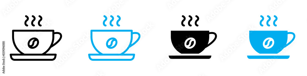 Poster cup of coffee icon vector set collection for web