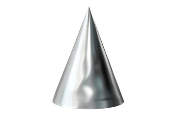 Grey silver party hat isolated on transparent background