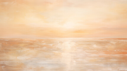 Minimalist art sunset over sea