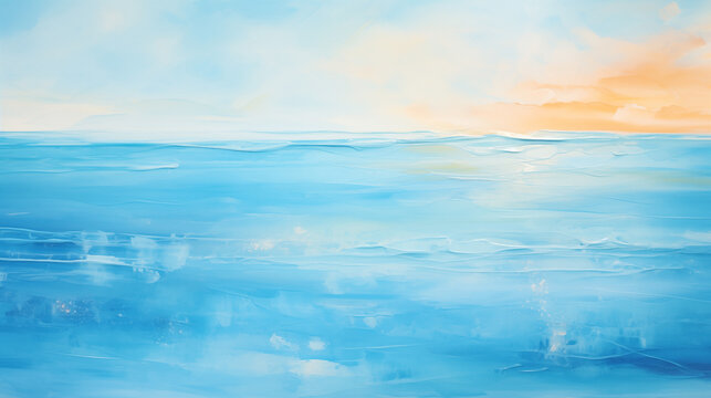 Minimalist ocean landscape painting
