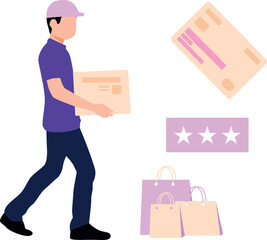 The boy is going to deliver the parcel.