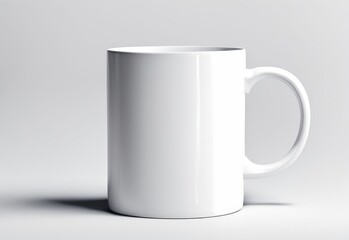 Obraz premium white glass mug mockup on white background