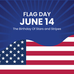 Flag Day in the United States, vector illustration