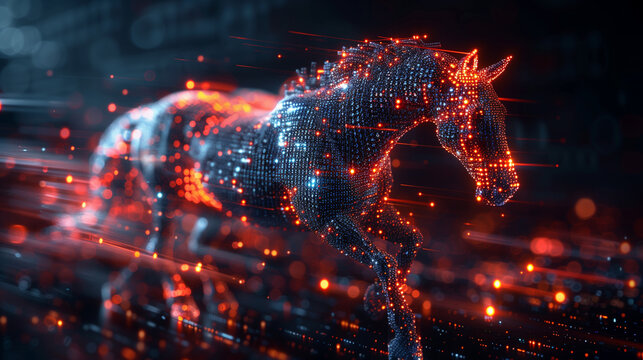 trojan horse malware, cyber attack concept