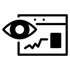 Monitoring website solid icon symbol sign from modern dashboard collection in solid style for mobile concept and web apps design. Internet and protection related vector line icon.
