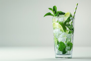 Mojito cocktail on white background