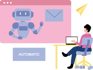 Boy looking at webpage on laptop.