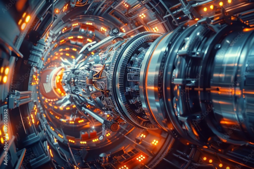 Poster in a futuristic setting, ai algorithms are integrated for predictive maintenance, ensuring optimal s