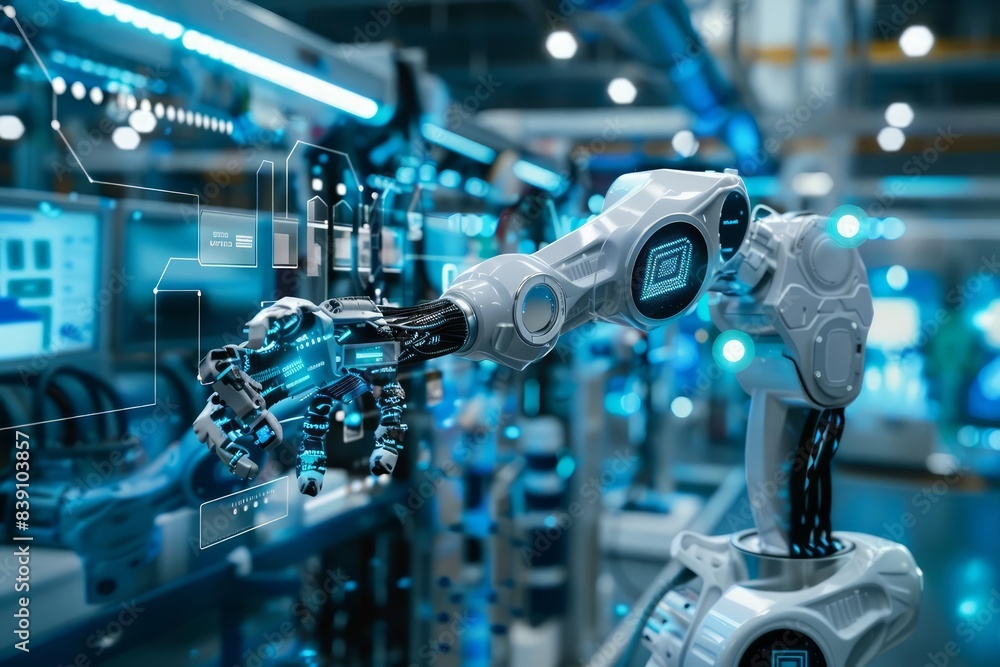 Poster in a futuristic setting, ai algorithms are integrated for predictive maintenance, ensuring optimal s