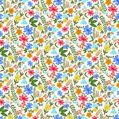 Cute hand drawn floral seamless pattern