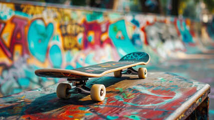 Skateboard and graffiti