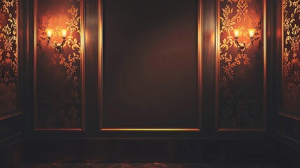 Speakeasy Style, border, background Wallpaper, blank in the middle, minimalism, negative space, use for postcard template