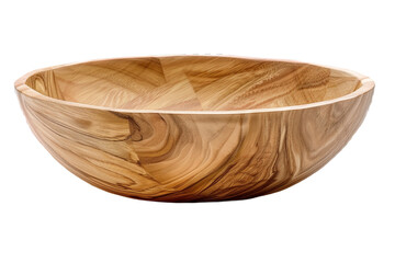 Fototapeta premium Light wooden bowl isolated on transparent background