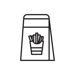 Food delivery paper bag icon line art vector