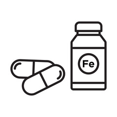 Iron capsule icon line art vector