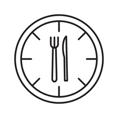 Lunch time icon line art vector