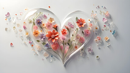  Love symbol, concept for Valentine's Day, wedding etc. Heart elements for love concept design. AI generated image