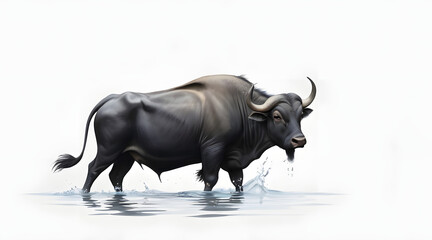 Fototapeta premium buffalo isolated on white