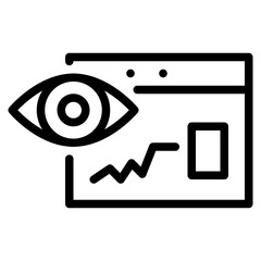 Monitoring website icon symbol sign from modern website security collection in line style for mobile concept and web apps design. Internet and protection related vector line icon.