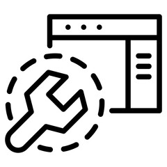 Auto fixing code icon symbol sign from modern website security collection in line style for mobile concept and web apps design. Internet and protection related vector line icon.