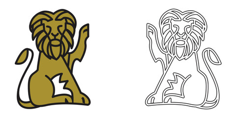 Lion icon. Logo template. Vector illustration.