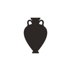 Vector illustration on a white background in a flat style with an ancient black jug