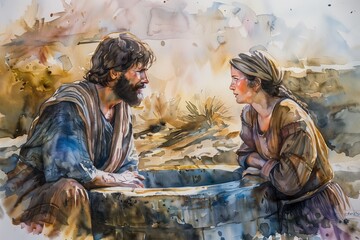 Jesus meets Samaritan woman at the well in revealing encounter