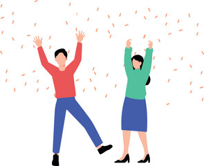 A boy and a girl are having a party.