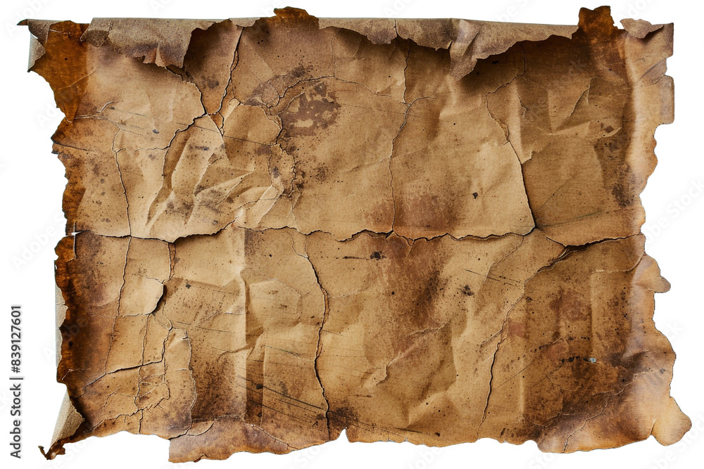 Aufkleber old paper with torn edges isolated on transparent background