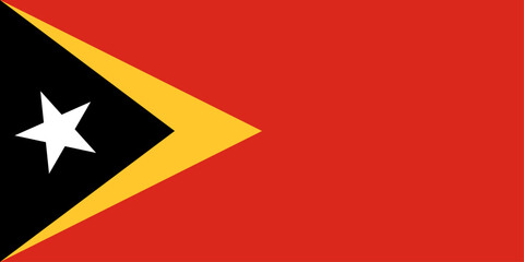 East Timor flag original color and proportions