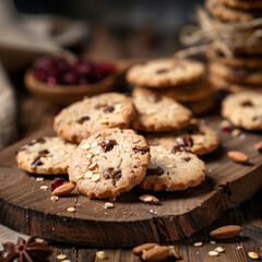 cookies on a wooden surface