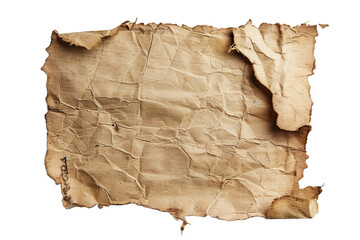 Fototapeta premium Old paper with torn edges isolated on transparent background