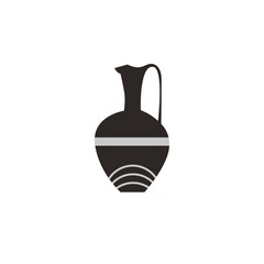 A vector image of a decorative amphora with a pattern in the form of line