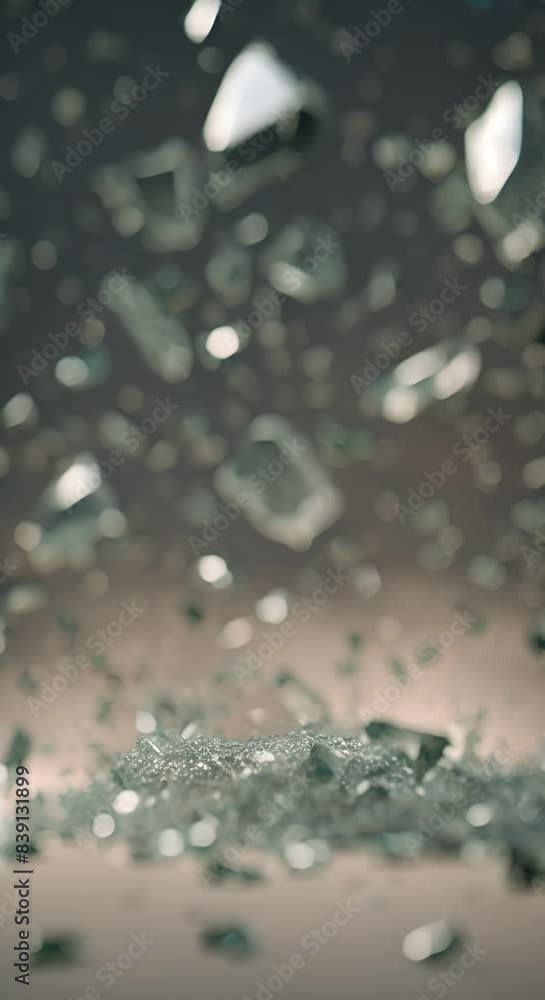 Poster a close up of a pile of broken glass concept of fragility and vulnerability as the broken pieces of 