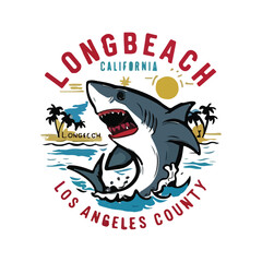 shark with a fish realty t-shirt design