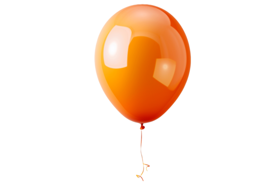 orange balloon isolated on transparent background