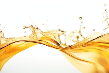 Fototapeta premium Golden water backgrounds splashing white background.