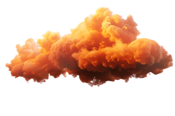 Orange cloud isolated on transparent background