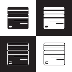 Obraz premium Credit Card, Credit Card icon vector, in trendy flat style isolated on white and black background. Credit Card icon image, Credit Card icon illustration. EPS 10